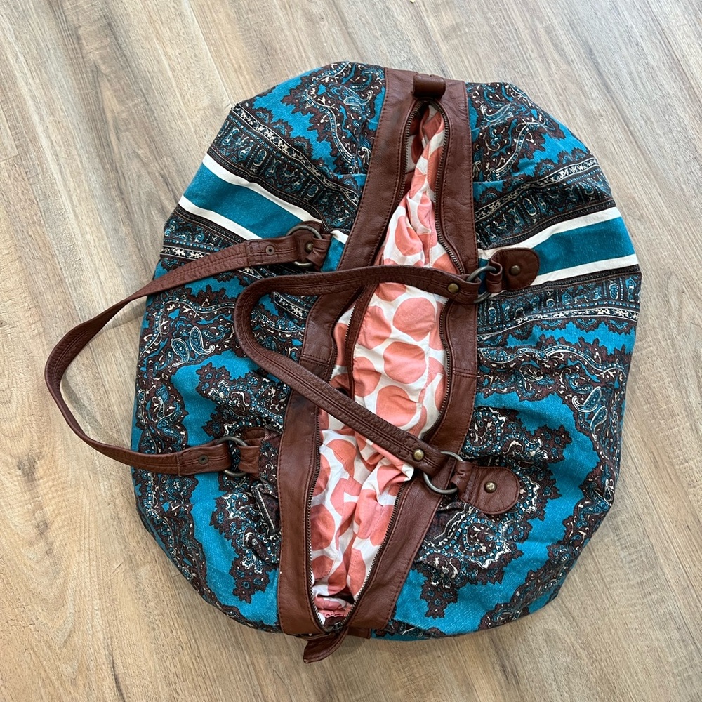 Stylish Blue and Brown Women's Bag